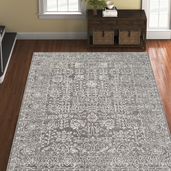 Lark Manor Mosheim Oriental Charcoal/Light Gray/Beige Area Rug